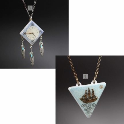 pendentif bleu émaux de Briare la manufacture de Lady S