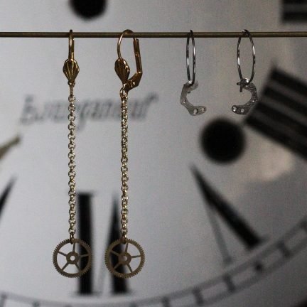 boucles d'oreille engrenage steampunk la manufacture de lady s